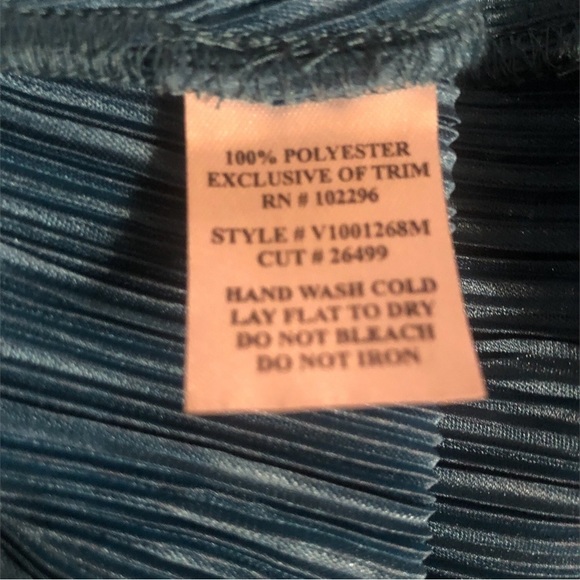 Turquoise Textured Shimmer Dress Connected Apparel Long Sleeve Event Holidays 10 - Picture 8 of 11